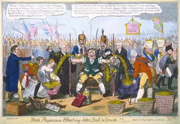 State Physicians Bleeding John Bull to Death!!, 1816